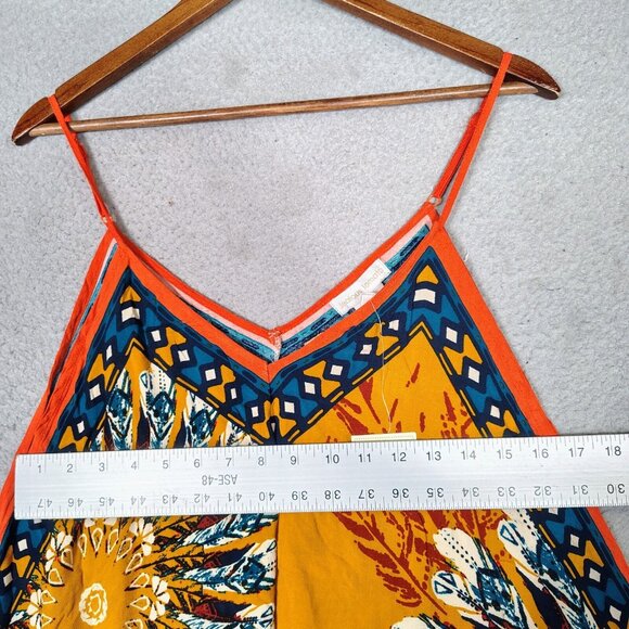 Jealous Tomato Tank Dress Women Medium Orange Floral Handkerchief Flowy Boho NWT - Picture 7 of 9